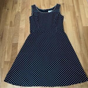 Coldwater Creek Black and White Polka Dot Midi Dress